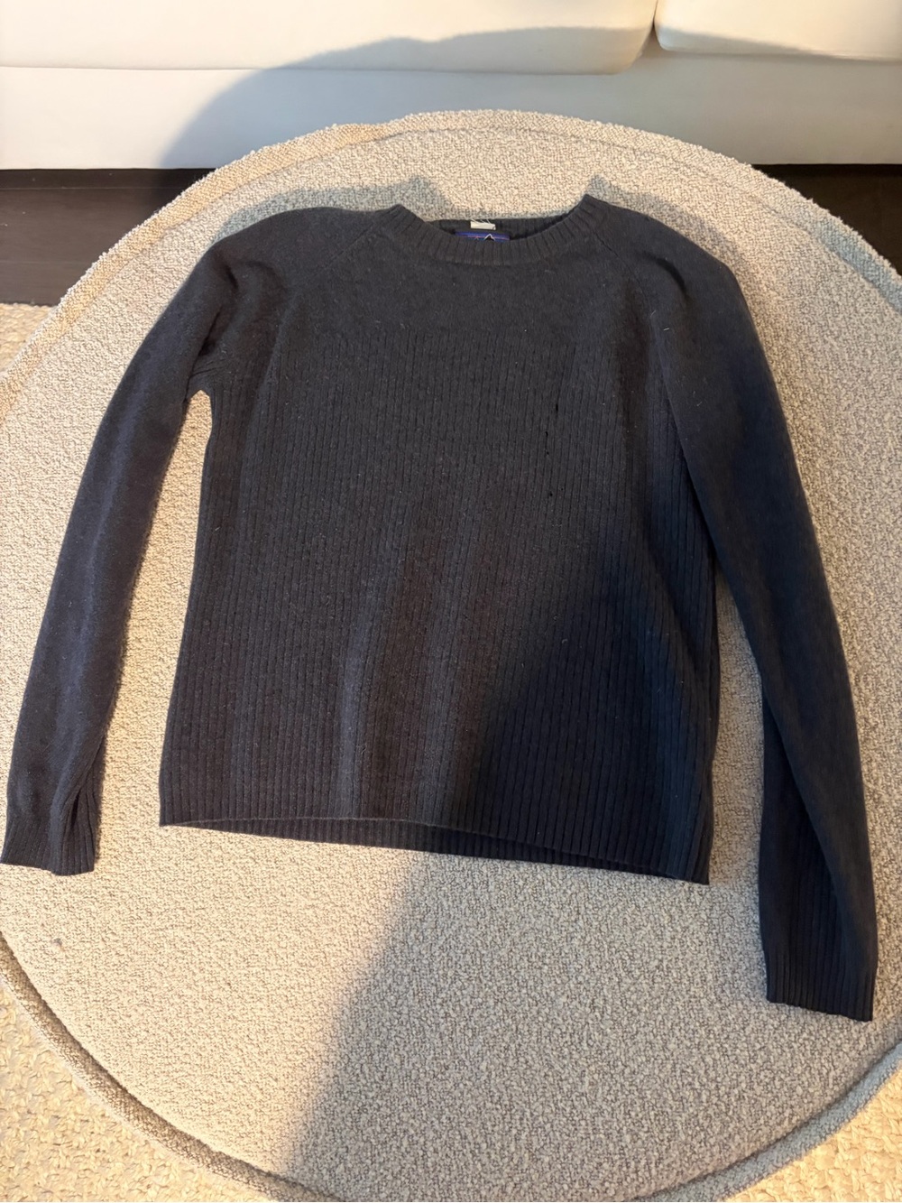 Patagonia Black/ Grey Ribbed Crewneck Sweater